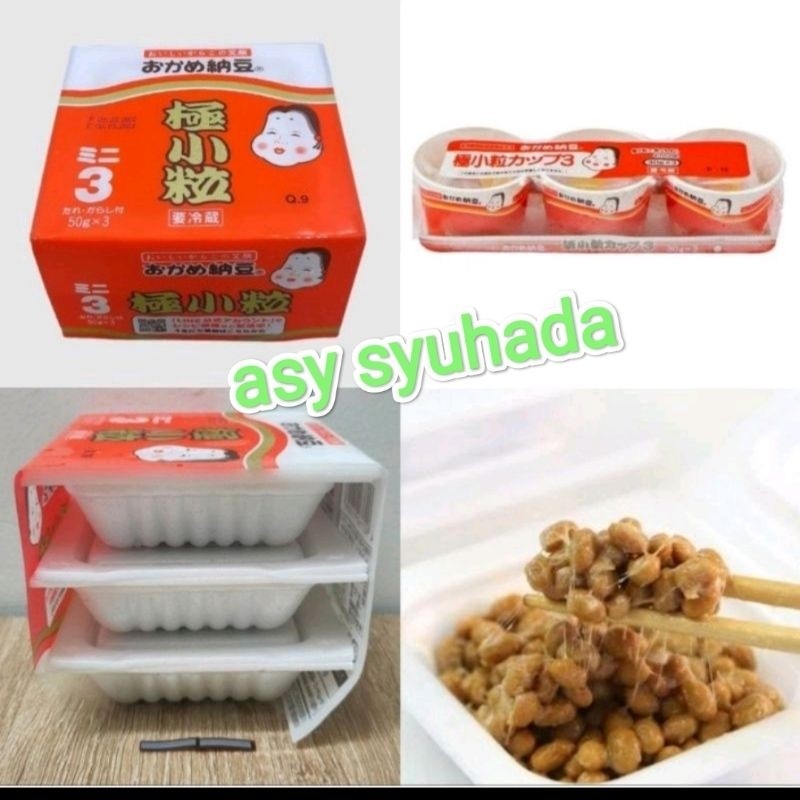 

okame natto kotsubu cup 3 / tape kedelai jepang / okame nato