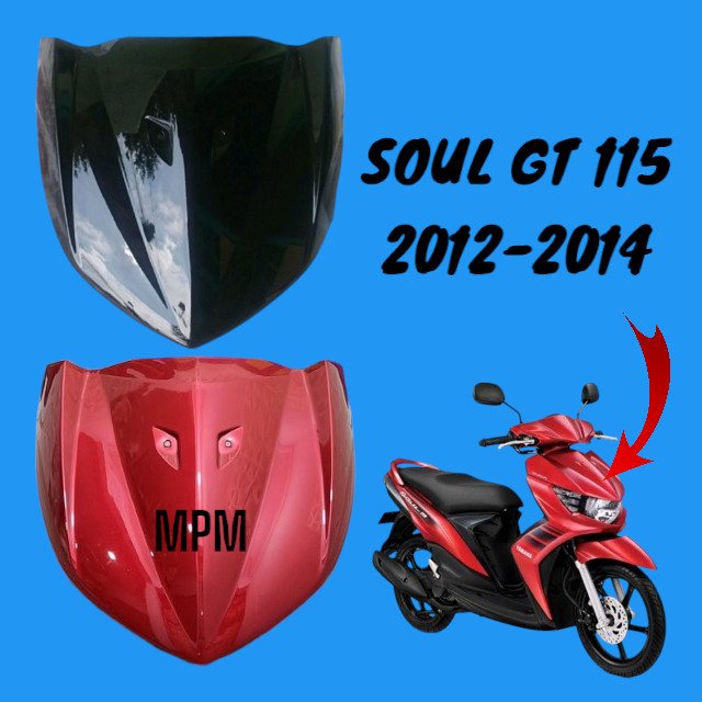 COVER BODY DEPAN TAMENG DEPAN PANEL DEPAN MIO SOUL GT 115 2012 2013 2014 HITAM MAROON