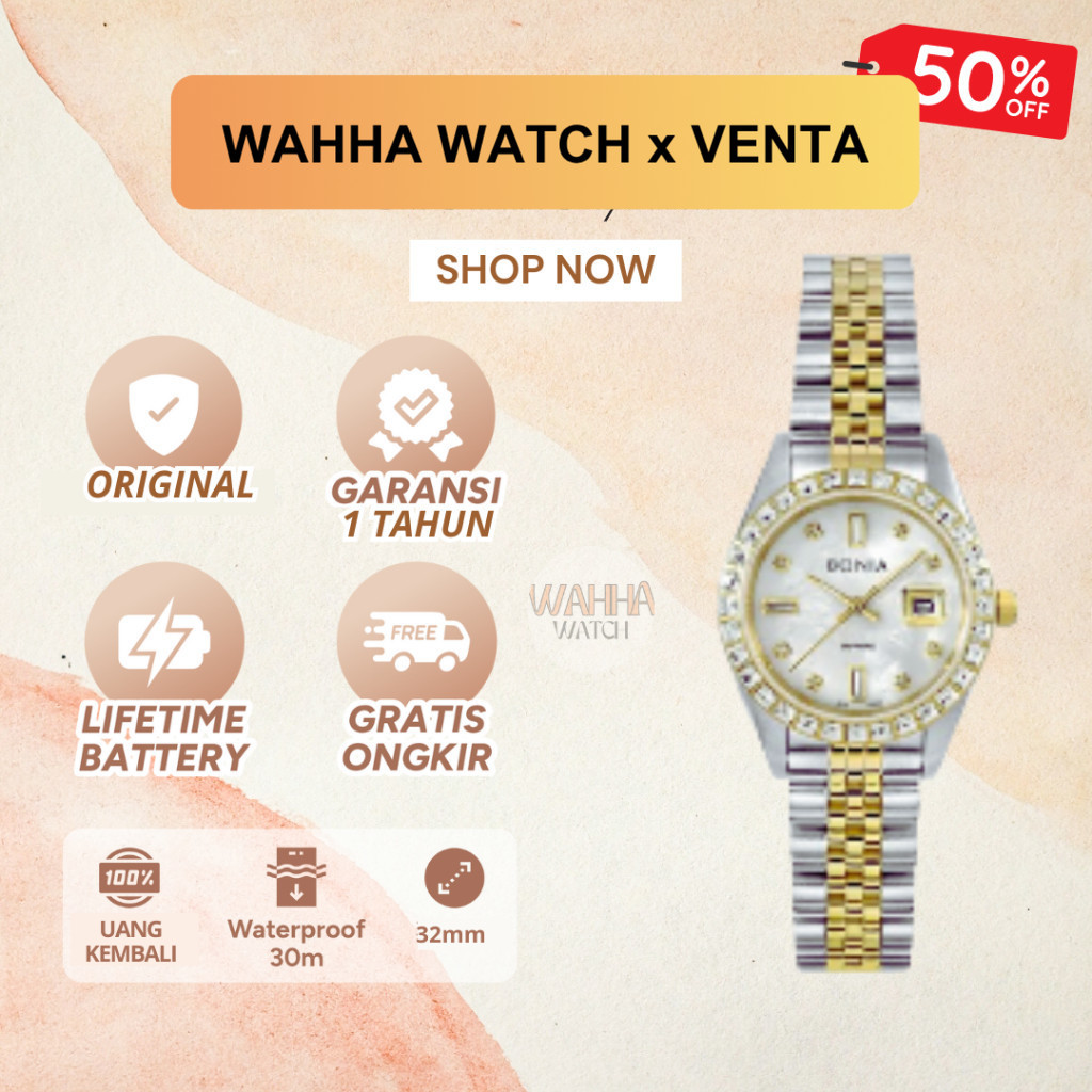 Jam Tangan Bonia Stainless BONIA BNB10553-4157S Cinque Stainless Steel Women's Watch  [BERGARANSI]