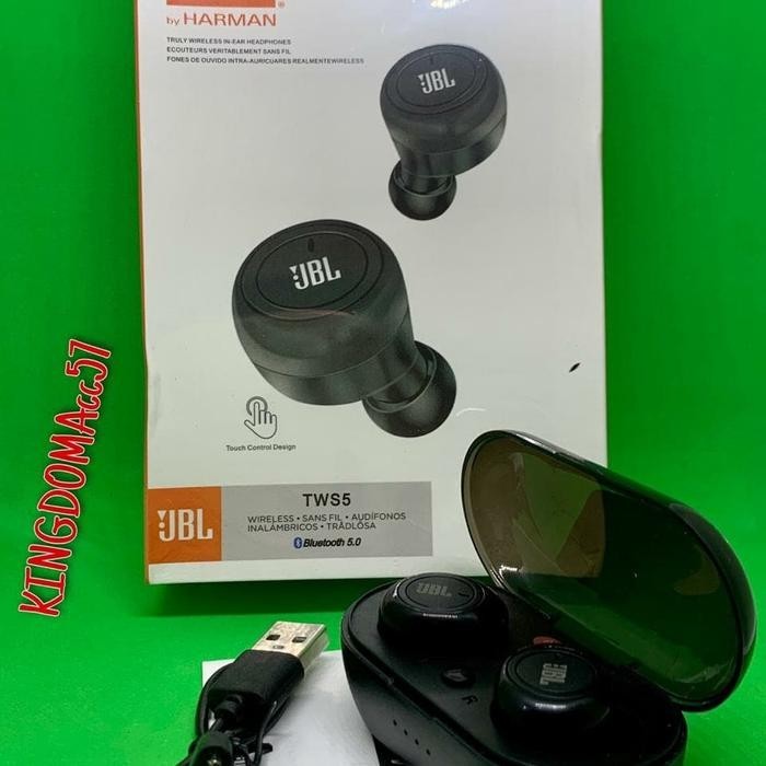 JBL Headset Earbuds Earphone Bluetooth TWS 5 Wireless SOUND By Harman - TWS 5