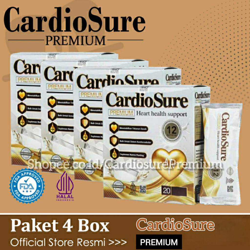 

CardioSure Premium Official Store ® Paket Extra Hemat 4 Box Susu Hipertensi Kolestrol Dan Jantung
