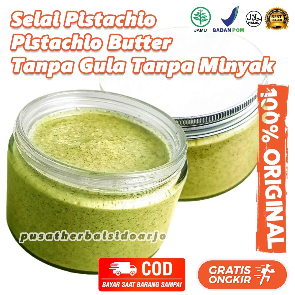 

Selai Kacang Pistachio Butter Murni Tanpa Gula Tanpa Minyak