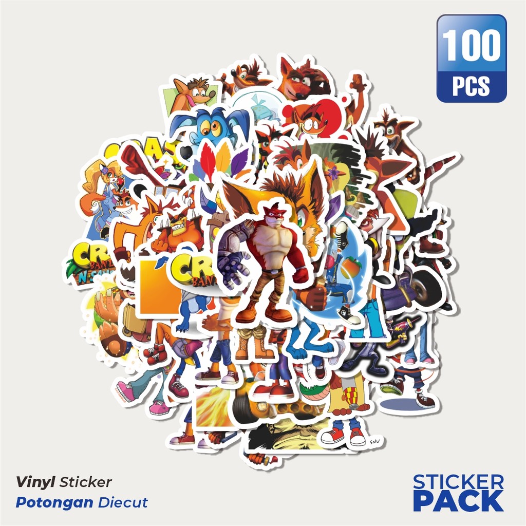 

Super Hemat! 100 PCS Stiker Game Series Crash Bandicoot Character 2 Dekorasi Lucu Kreatif untuk Notebook, Skateboard, HP