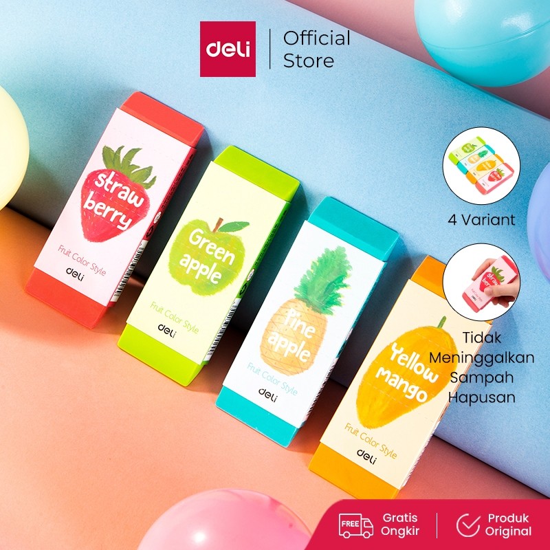 

Deli Plastic Eraser / Penghapus Hapusan Tidak Mudah Patah Warna Warni 71050