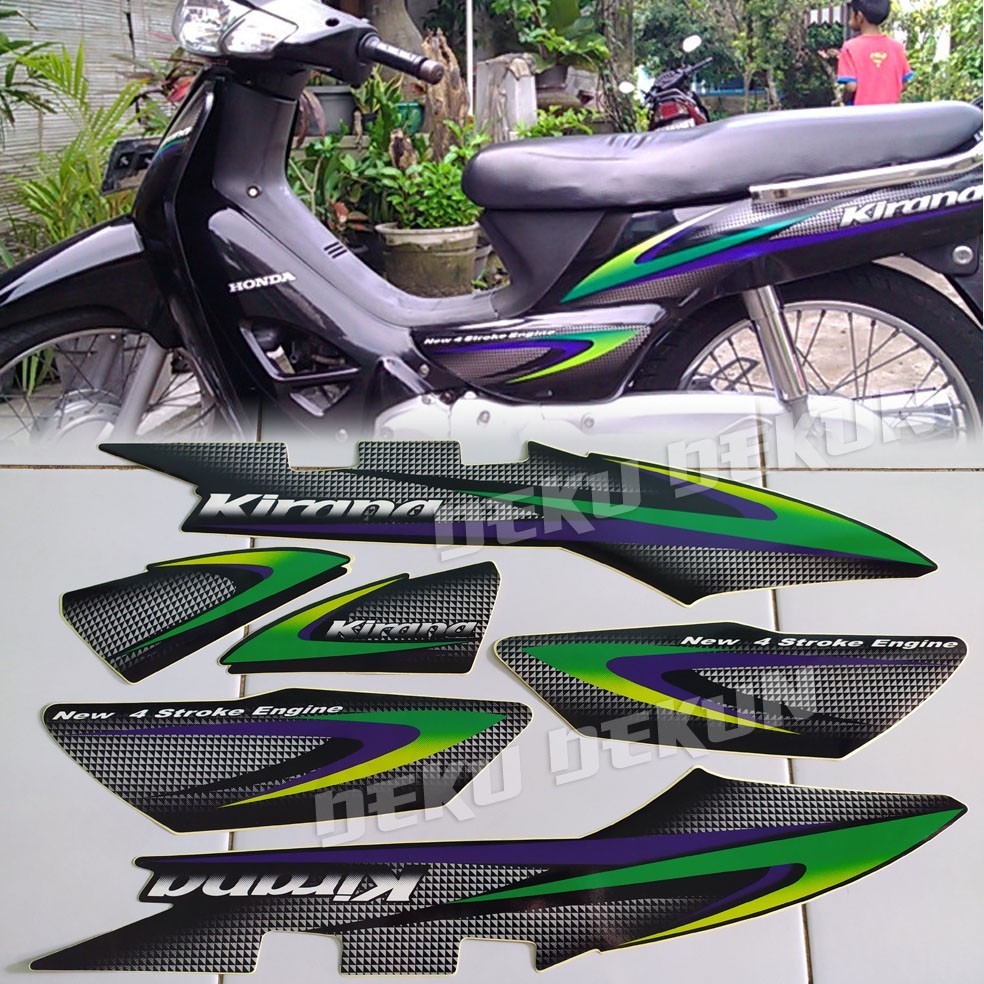 Striping Honda Kirana 125 Hitam 2002 2003 Bisa Divernis Cuting Laminasi Glosy