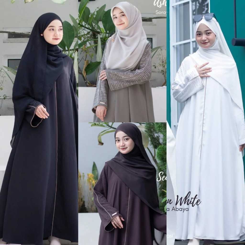 GAMIESV GAMIS SYARI REMAJA TANGGUNG 11-14 TAHUN SORAYA ABAYA TURKEY HITAM PUTIH ARABIAN CRINKLE AIRF