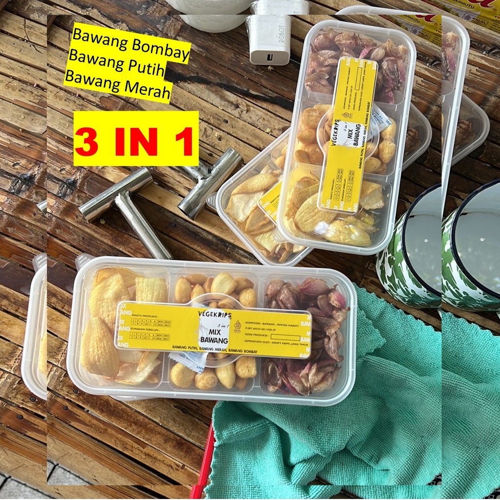 

KERIPIK MIX BAWANG BOMBAY BAWANG PUTIH BAWANG MERAH 3 IN 1 ENAK RENYAH ORIGINAL (FOIL 3 IN 1)