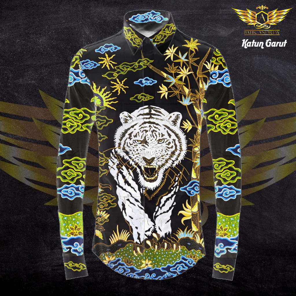 KATUN TULIS GARUT MOTIF 9 BAHAN KAIN BATIK CIREBON PRIA MACAN TIGER HARIMAU