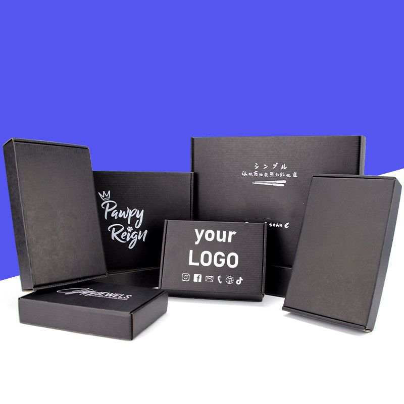 

10 black airplane boxes 3-layer corrugated packaging clothing e-commerce transportation storage packaging express cartons