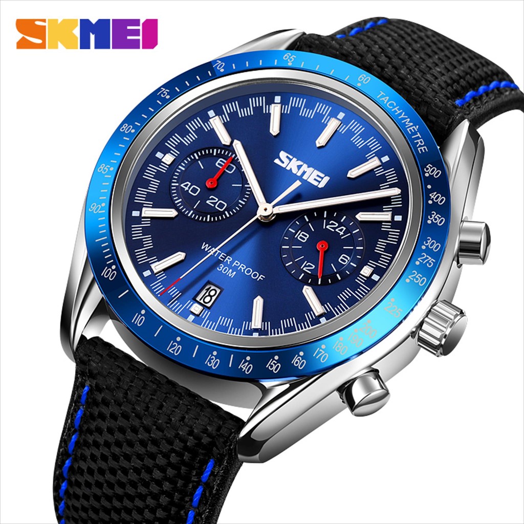 Jam Tangan Pria SKMEI 9292 Analog Date Leather Strap Original onisto.id