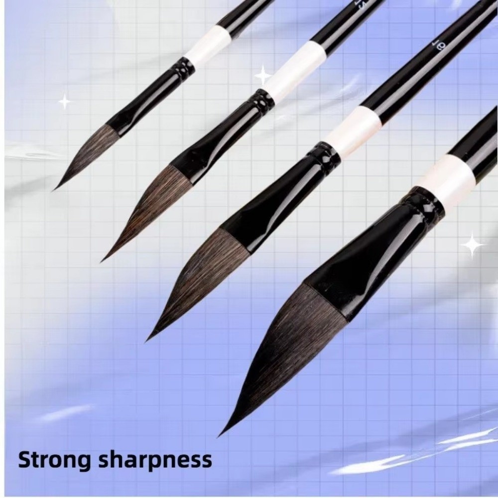 

4pcs Professional Nylon Hair Pull Wire Paint Brush Hand-painted Wood Handle Art Drawing Brush Gouache Watercolor Pen Set