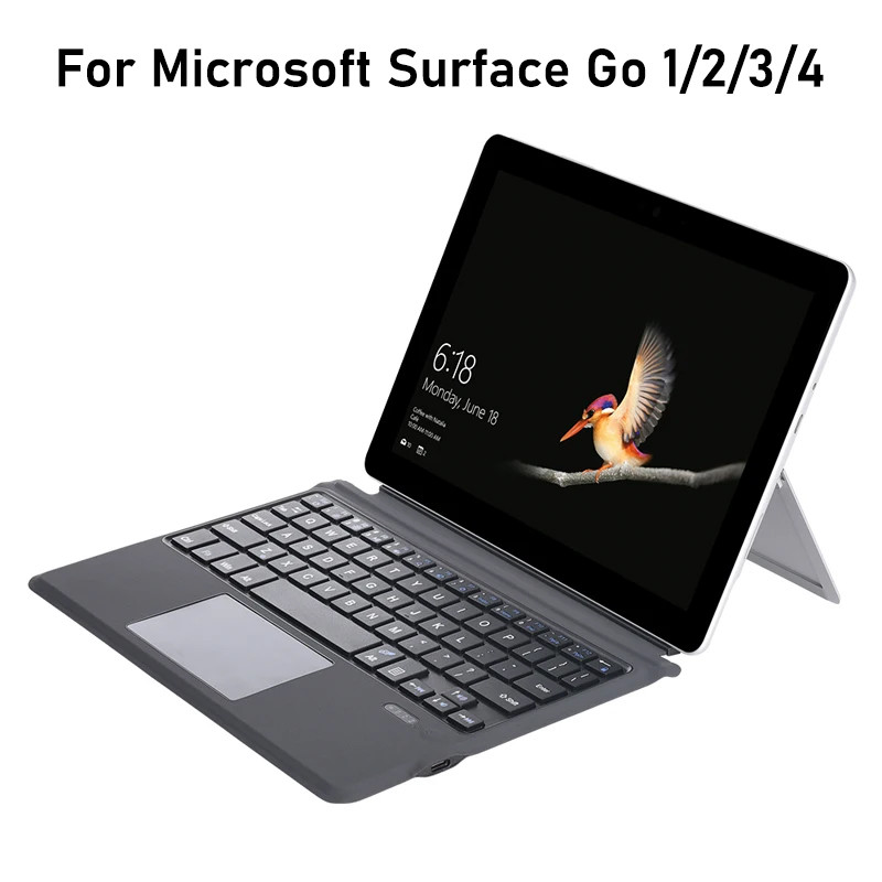 Detachable Wireless Bluetooth Keyboard with Trackpad For Microsoft Surface Go 4 3 2 1 10.5 Inch,Back