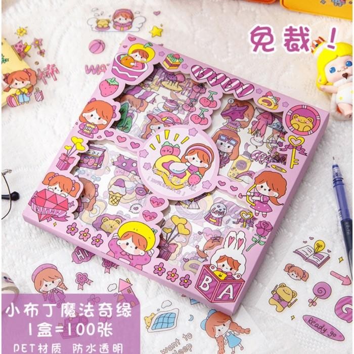 

[STOK TERBARU] Berkualitas Stiker Aesthetic DIY / Stiker Buku Tumblr HP 1 box isi 100 lembar - Magic Ungu, stiker 100lbr Paling Larish