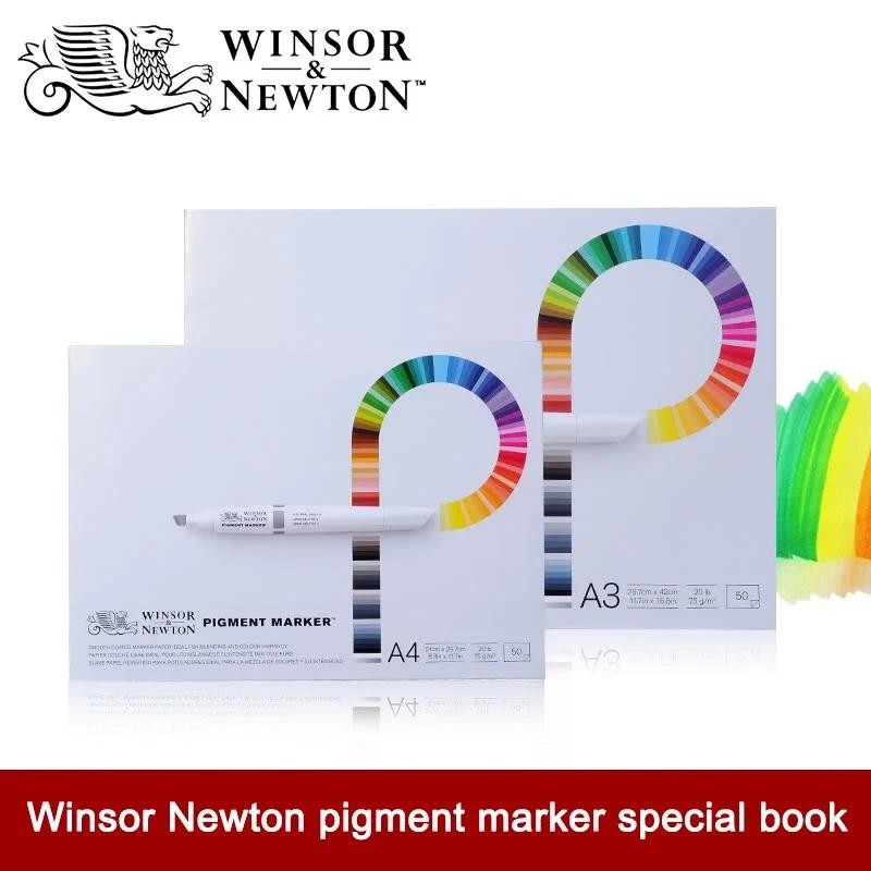 

Winsor Newton 75g/m2 Professional Pigment Marker Book 50 Sheets A3/A4 Hand Painted Sketch Paper Office School Art Suppllies