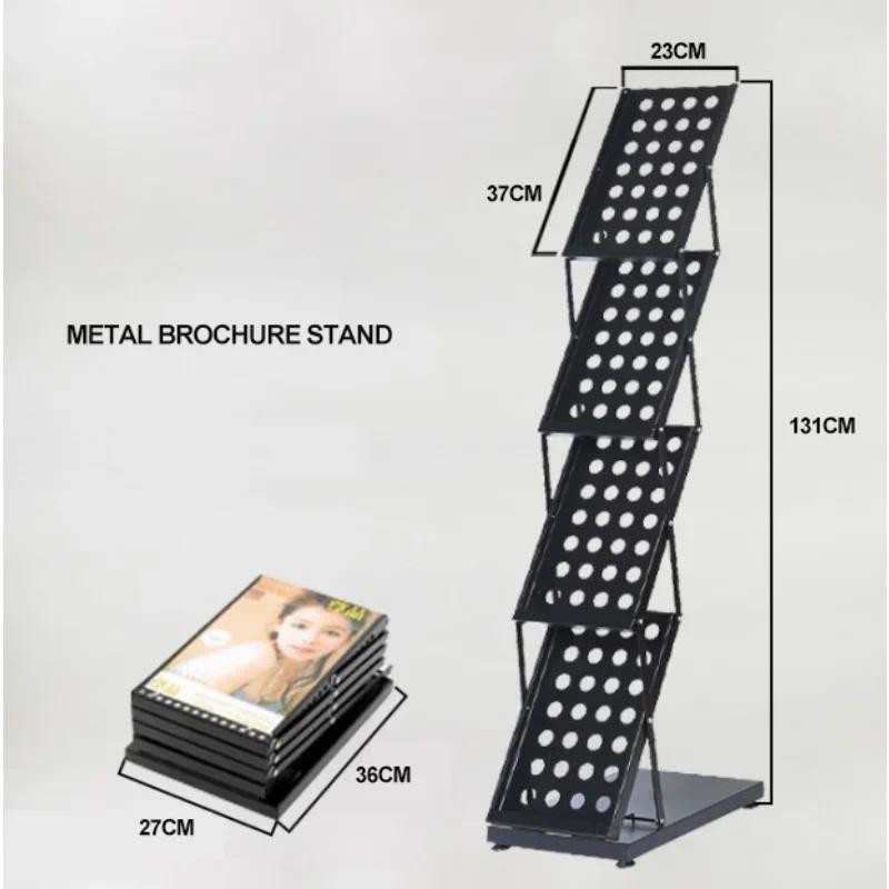 

DD A4x4/6 Portable Metal Brochure Holder Zigzag Literature Stand Black Counter Brochure Holder Iron Display Rack at High Quality