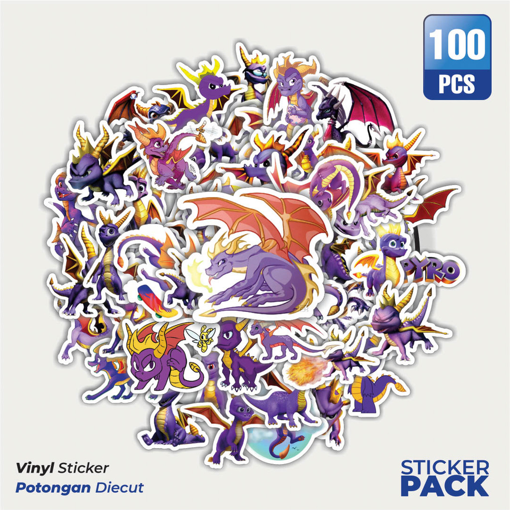 

Super Hemat! 100 PCS Stiker Video Game Series Spyro the Dragon Waterproof Aesthetic- Untuk Laptop, Motor, dan Helm - Paper Stationery Pack