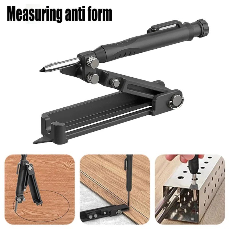 

Versatile Carpentry Scribing Instrument Hand Tool For Marking Graffiti Lines Aluminum Alloy Scribe With Deep Hole Pencil