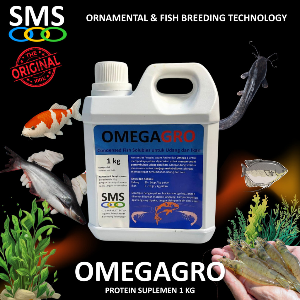 OmegaGro  Suplemen ikan dan udang/Omega Protein Untuk Ikan dan Udang Fish Soluble/atraktan pakan