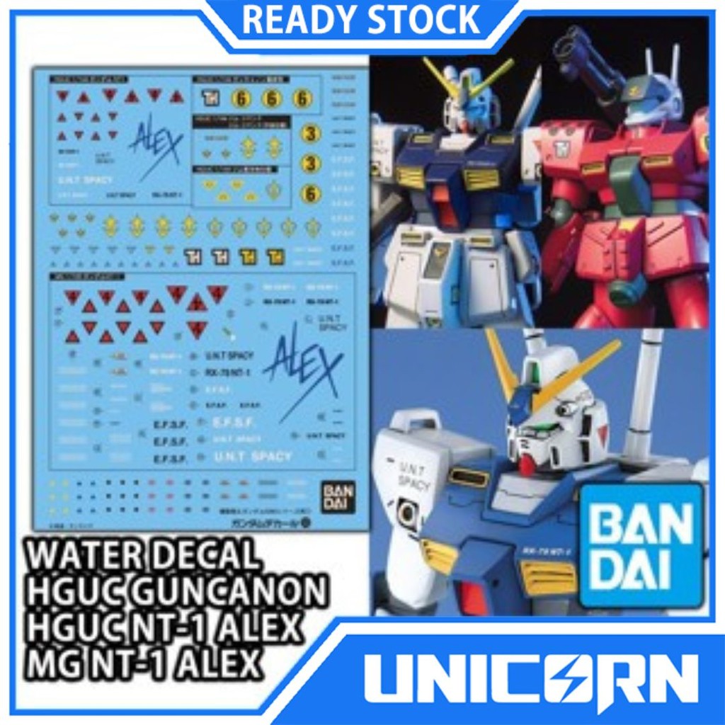 Water Decal 53 Gundam 0080 Teams Series Bandai 1/144 1/100 (MS MG NT-1 Alex HG Guncannon HG NT-1 Ale