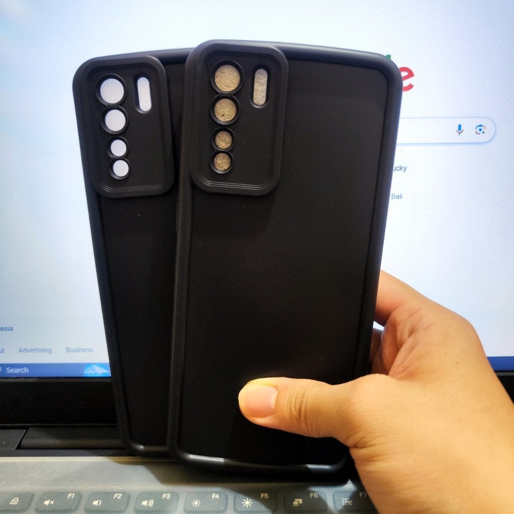 Softcase Pro Camera Oppo A91, Oppo Reno 3 Silikon Casing TPU Macaron Hitam