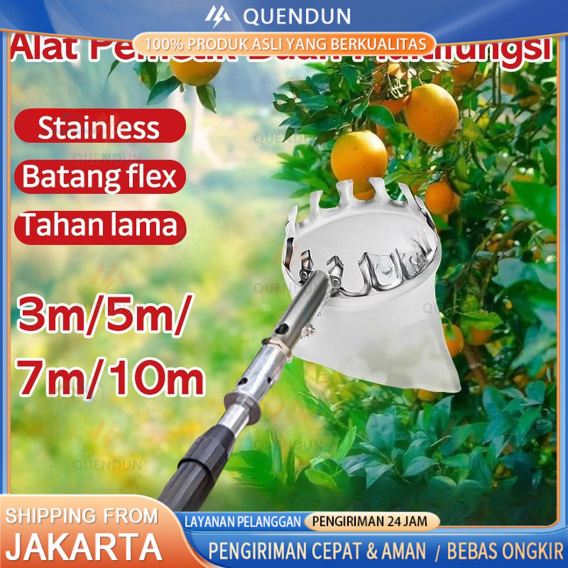 6 in1 6M Tongkat Panjang Untuk Petik Buah /metal fruit picker /galah pemetik buah 10 meter/tongkat p