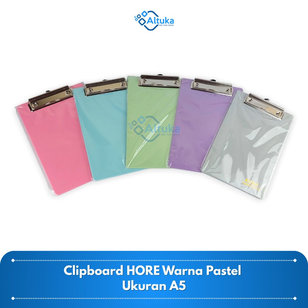 

Alas Ujian/ Papan Jalan / Papan Klip / Clipboard A5 Warna Pastel HORE