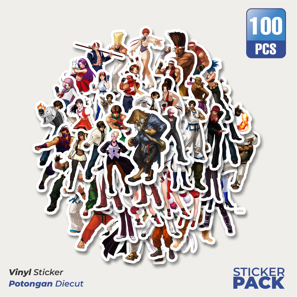 

100 PCS STIKER Stiker Game Series King Of Fighter Character Mix 5 Waterproof Aesthetic- Untuk Laptop, Motor, dan Helm - Paper Stationery Pack