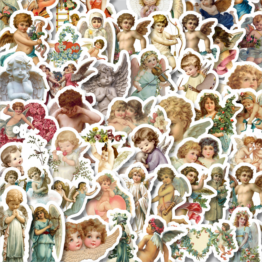 

Stiker Cutting Pack Stiker Vintage Series Character Cherub Mix 2 Isi 100Pcs Series Aesthetic Lucu Keren Untuk Koper Bahan Vynil