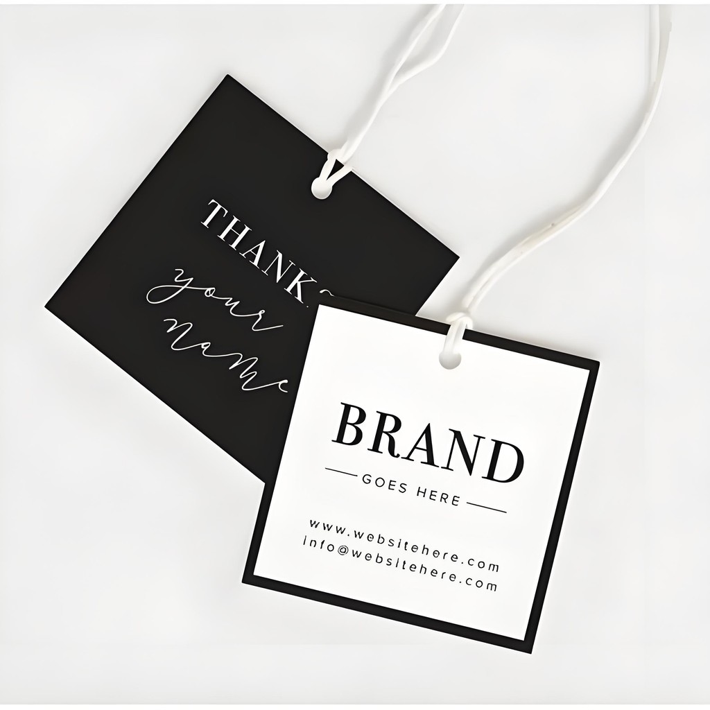 

50pcs 2.3in Customed Square Hang Tags Personalized Clothing Tags-Jewelry Labels Thank You Display Labels- Price Tags,Party Label