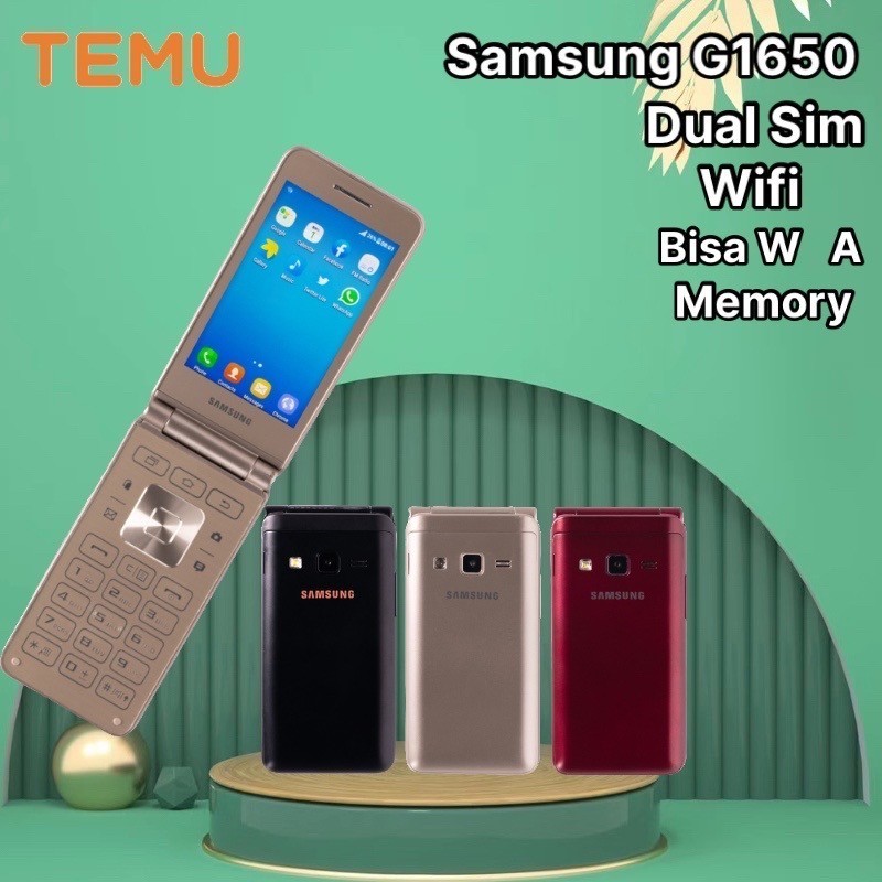 Hp Samsung lipat Galaxy Folder 2 G1650 bisa W ADual Sim Keypad Flip Lipat Termurah