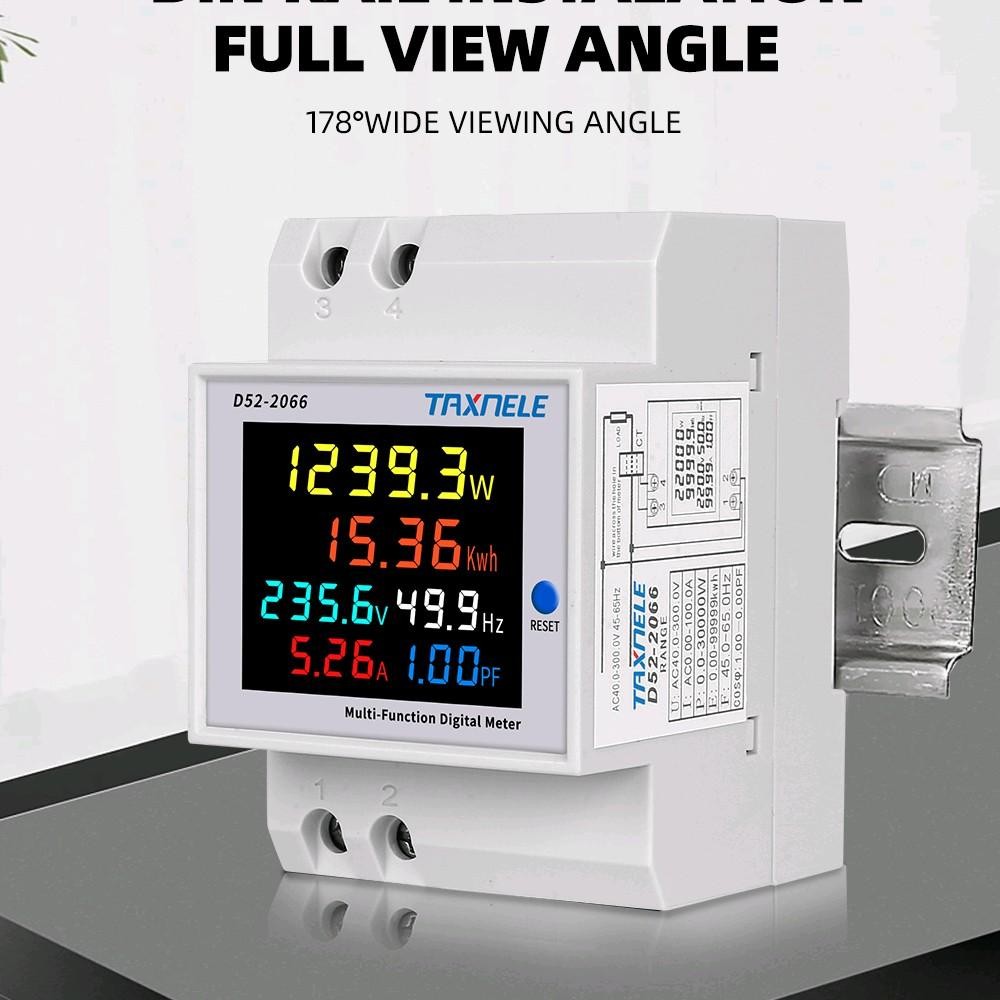 Meteran Monitor Pemakaian Listrik kWh Watt Voltage 220V 100A Power Factor KWH Meter