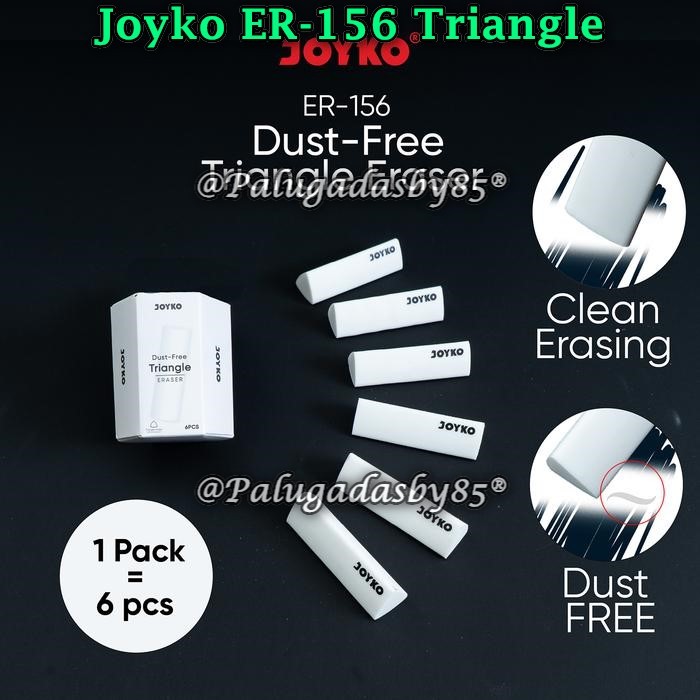 

(1 Set Isi 6 Biji) GROSIR Penghapus JOYKO ER-156 Triangle Putih / JOYKO Penghapus Eraser (1 Set/6)