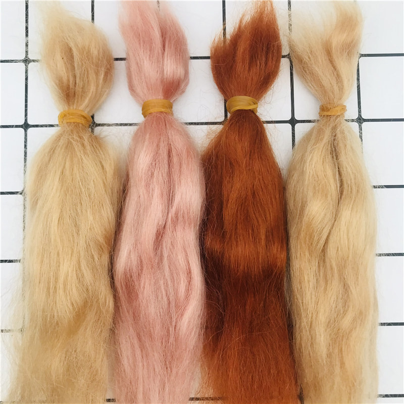 New Arrival 3 colors Pure Mohair For Reborn Doll hand rooted SD/BJD Doll Mohair Hair Wig DIY Doll Ac