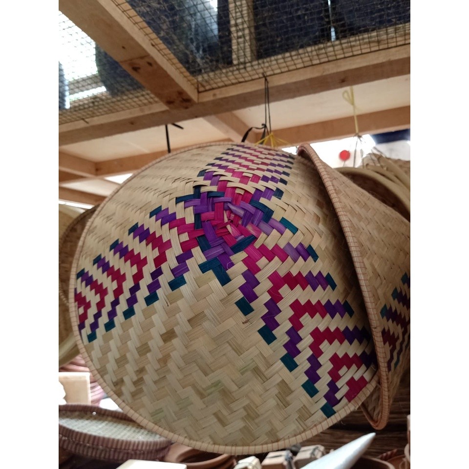 Caping Bambu Motif Caping Petani Topi Petani