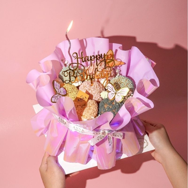 

Bouquet Craqueline / Buket Kue Soes Craqueline / Buket Lampu Ulang Tahun
