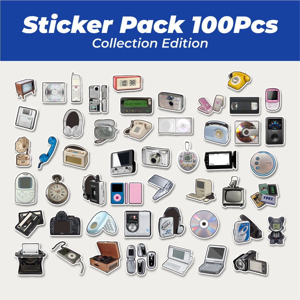 

Hot Stiker Seri Perangkat Teknologi Vintage Mix 1 Lucu Anti Air Stikers Berperekat Waterproof Sticker Decal Buat Motor Helm Buku Journal Koper Casing HP Laptop Botol Minum
