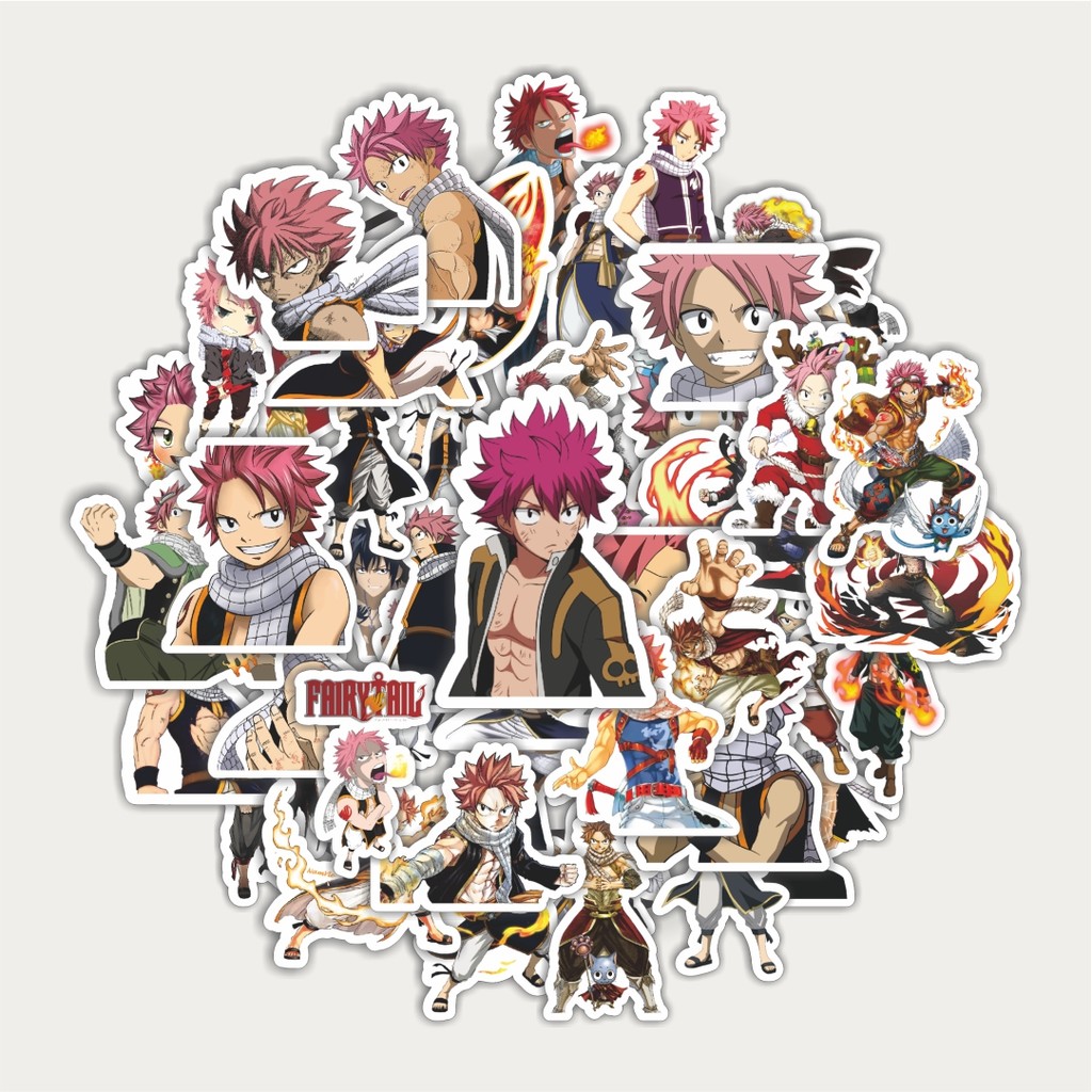 

Sticker Pack Stiker Anime Series Fairy Tail Character Natsu Dragneel | Sticker TUMBLR | Stiker LAPTOP KOPER HELM