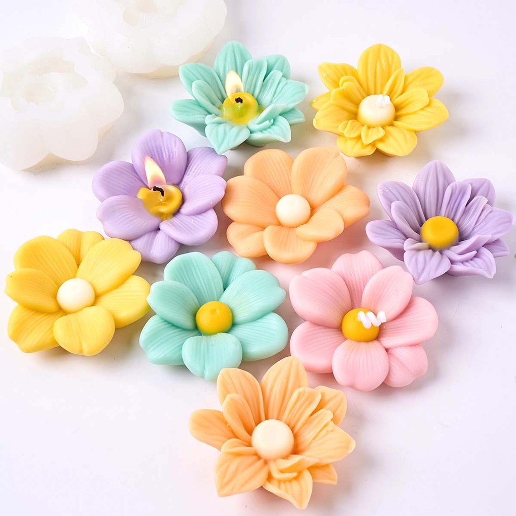 

Flower Shape Candle Silicone Mold DIY Handmade Aromath Soap Crafts Plaster Resin Casting Molds Chocolate Cake Decor Baking Mould