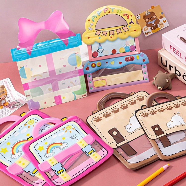 5Pcs Plastik Zip Kantong Ulang Tahun / Goodiebag Plastik Bermacam Karakter Lucu / Tas Zip Hadiah / T