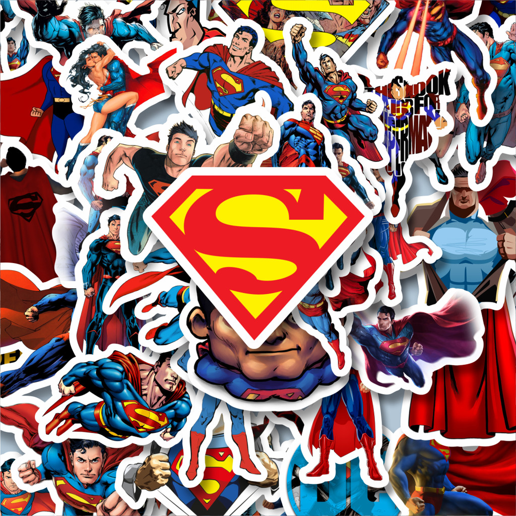 

100PCS Lucu Stiker Series Superman Character Stiker Aesthetic Stiker Anti Air Stikers Berperekat Waterproof sticker decal buat Motor Helm Buku Journal Koper Casing HP Laptop Botol Minum Hadiah anak