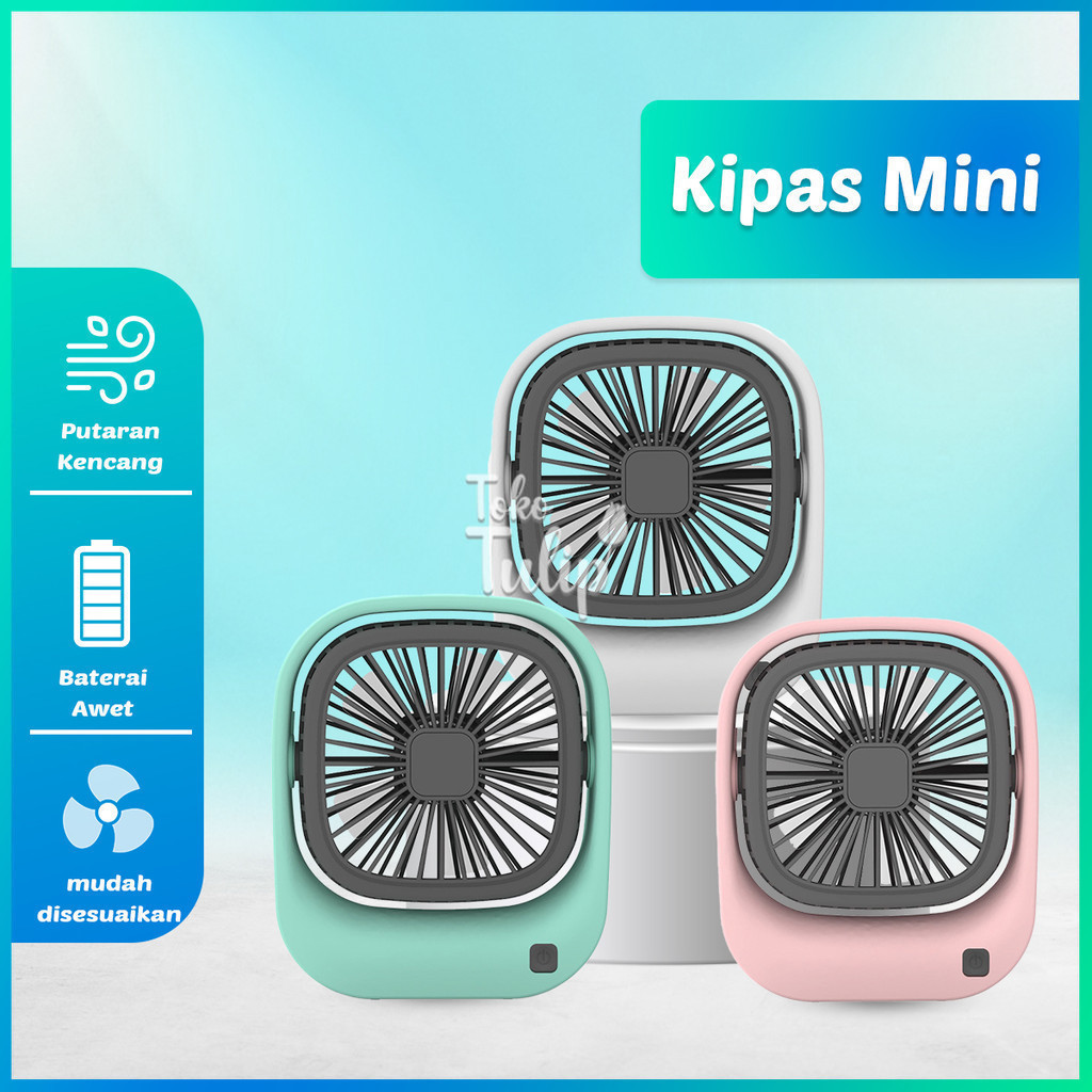 New Kipas Angin Portable Kecil Meja Duduk Mini Fan Kotak USB Charger [PALING MURAH]