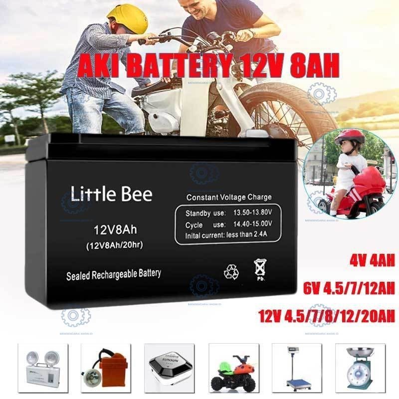 Aki Battery 8AH msa hitam / aki tangki semprot/aki mobil mainan/aki battery batre accu sprayer elekt