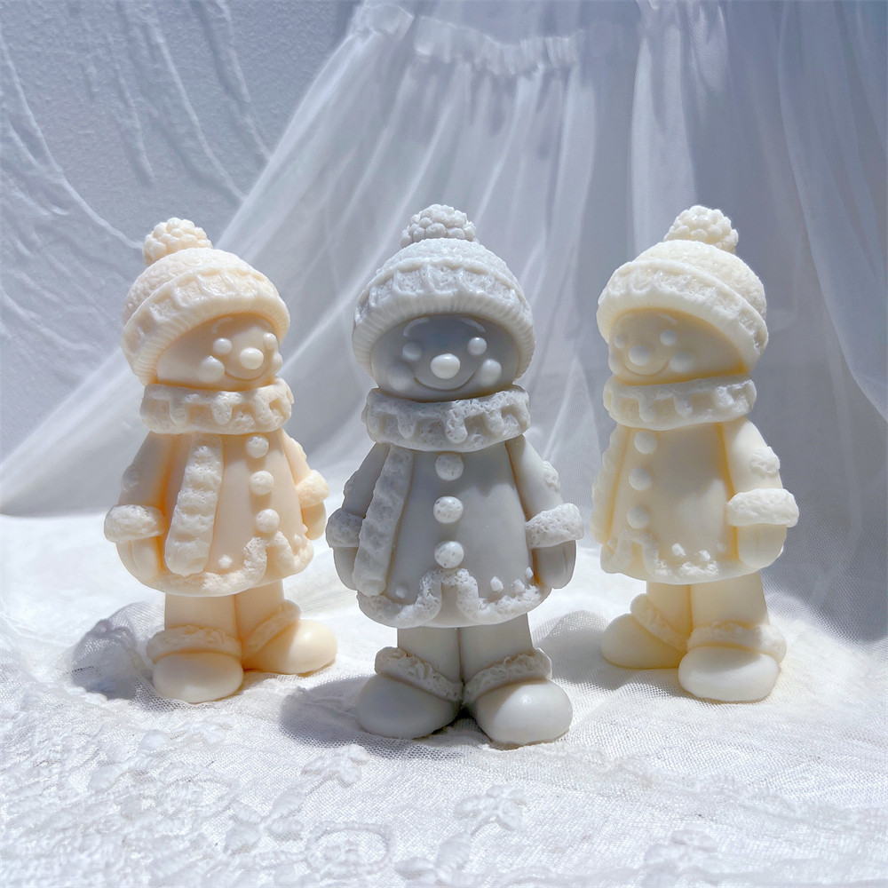 

Gingerbread Snowman Silicone Candle Mold Design Soy Wax Mould for DIY Craft