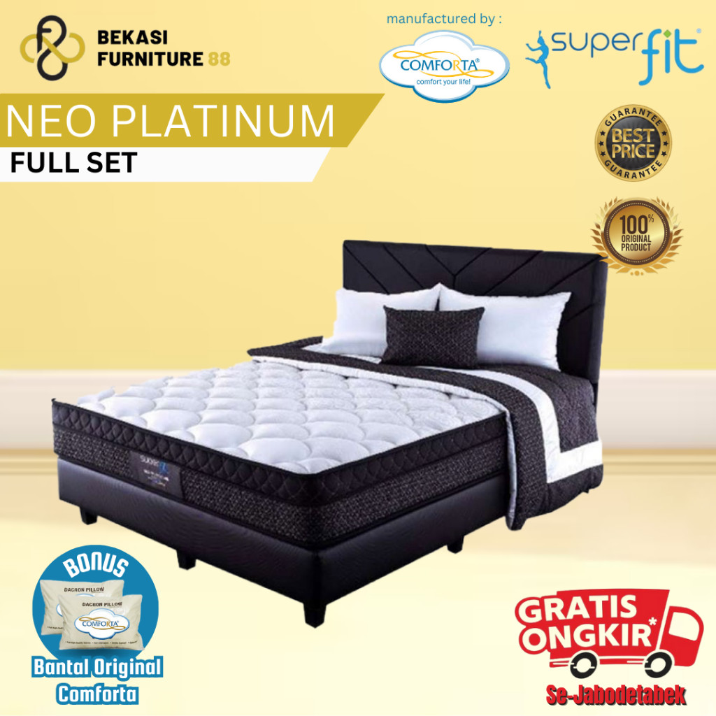 Full Set Kasur Springbed COMFORTA SuperFit ( Neo Platinum )