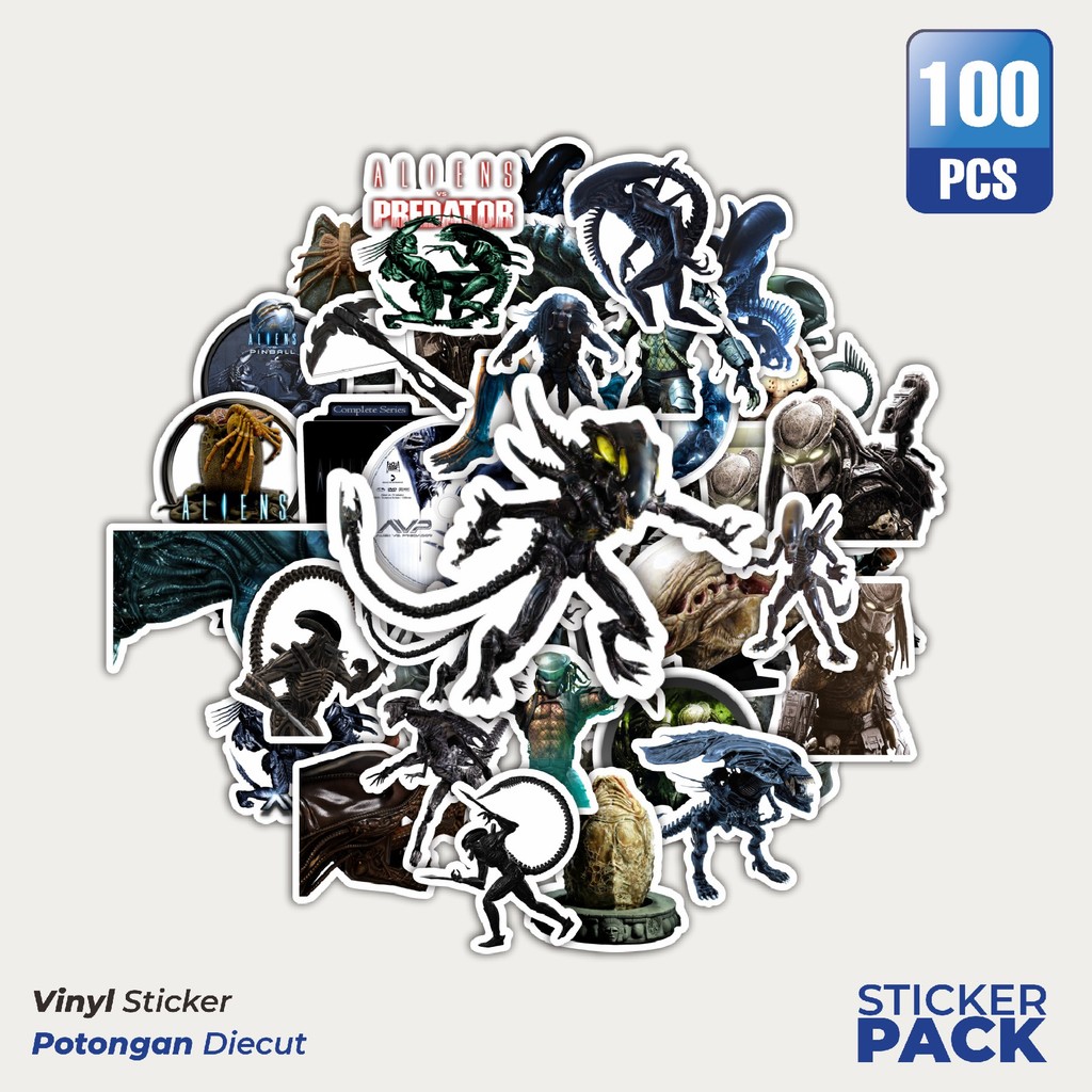 

Super Hemat! 100 PCS Stiker Movie Series Alien vs Predator Karakter Mix 2 Waterproof Aesthetic- Untuk Laptop, Motor, dan Helm - Paper Stationery Pack