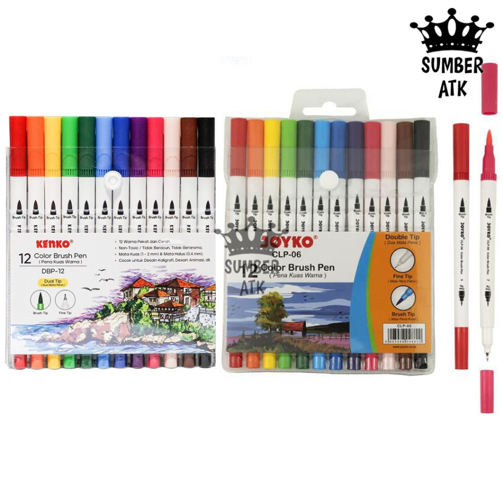 

Color Brush Pen / Pena Kuas Warna Joyko CLP-06 / 12 Warna / Color