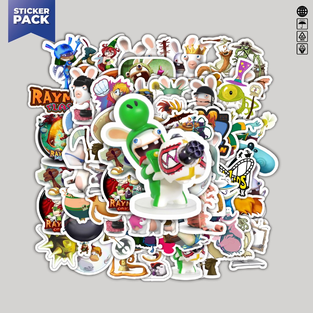 

[100PCS]Stiker Pack Stiker Game Series Rayman Universe Karakter Mix Aesthetic Vinyl Anti Air Dekorasi Sticker Laptop Buku Journal Koper Helm Casing HP Gitar Helm Skateboard