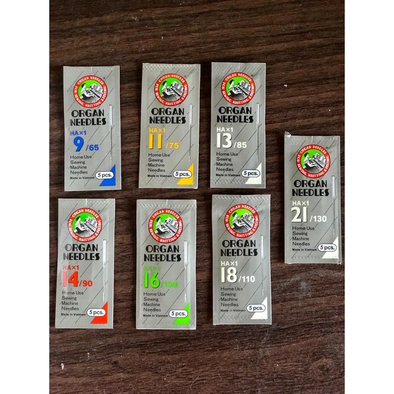Jarum ORGAN HAx1 Mesin Jahit Portable / klasik Isi 5pcs Jarum HA X 1 Organ Needles mesin hitam jadul