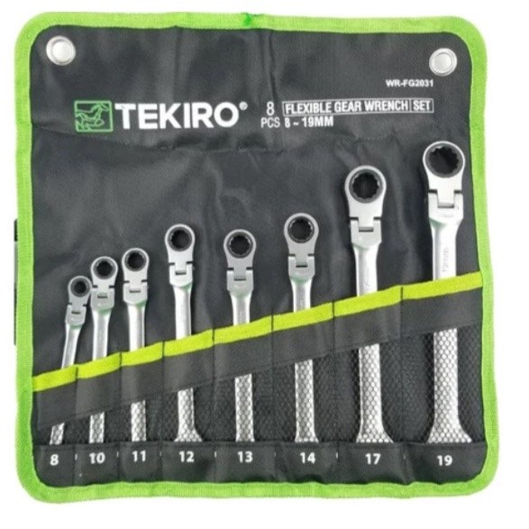 Tekiro Kunci Ring Pas Ratchet Fleksibel SET 8 pcs (8 - 19 mm) WR-FG2031