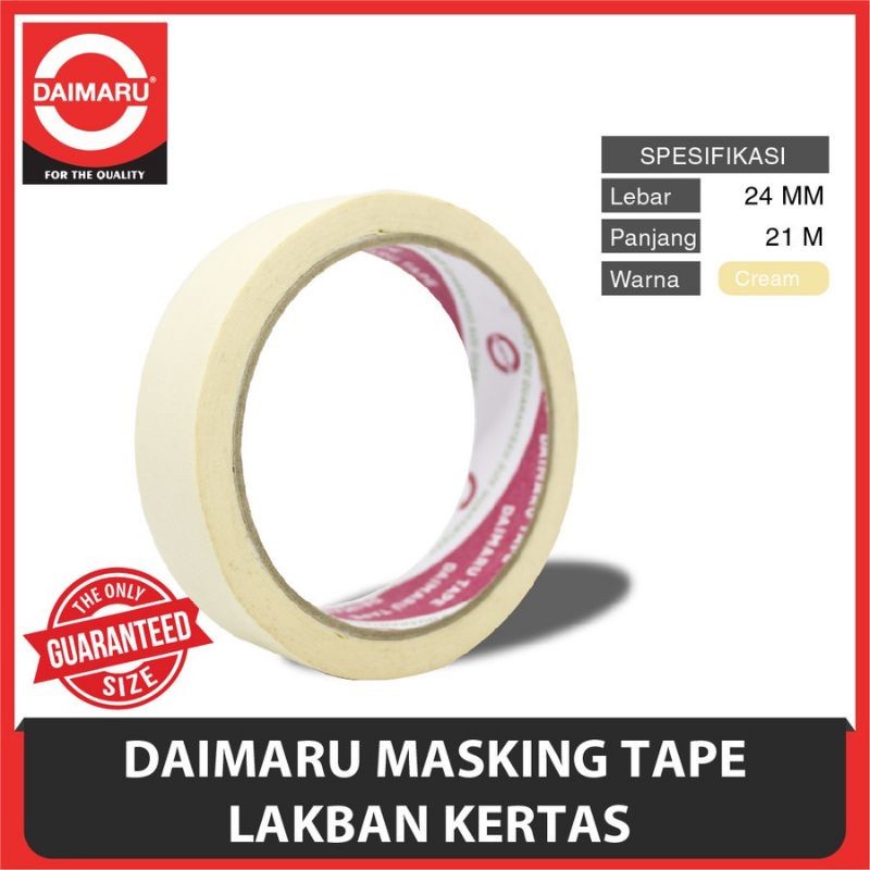 

Lakban kertas/masking tape Daimaru 1inch/24mmx21 ( 1 roll )